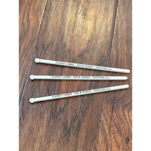 VTG OG Playboy lounge Rockford Ill. Church St Drink Swizzle Stick stirrer white
